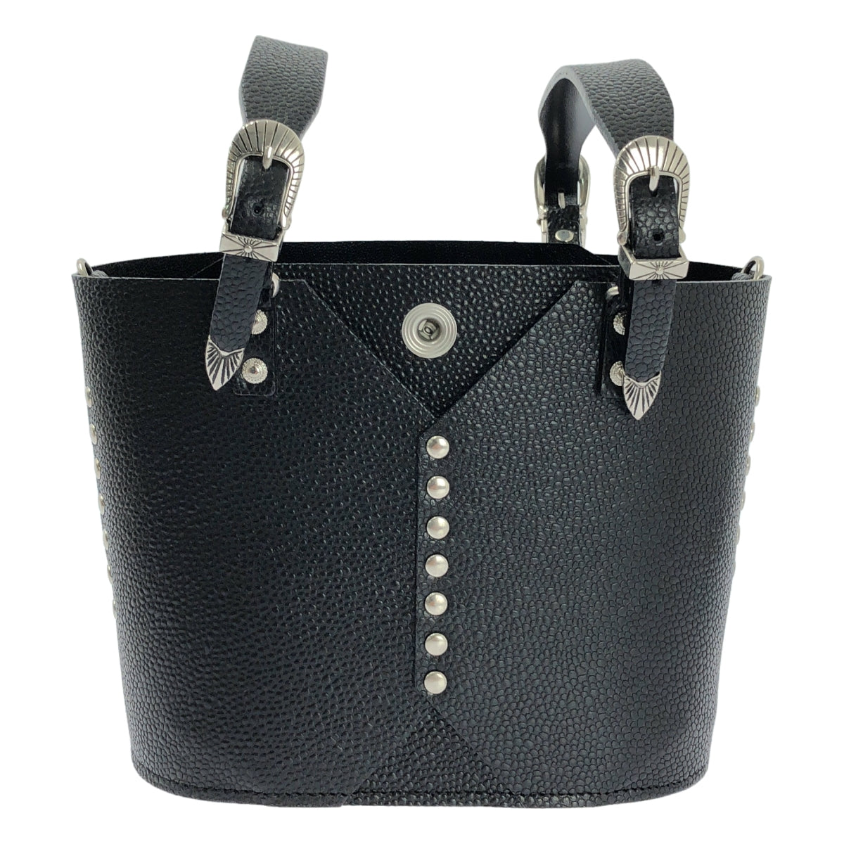 【美品】  TOGA / トーガ | TOO LEATHER TOTE BAG MINI スタッズ レザー トートバッグ | ブラック | レディース