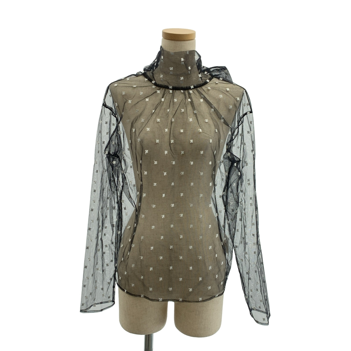 LE CIEL BLEU / 르셸 블루 | Tulle Bow Tie TOPS 튤 보우 타이 탑스 | 36 | 블랙 / 화이트 | 여성