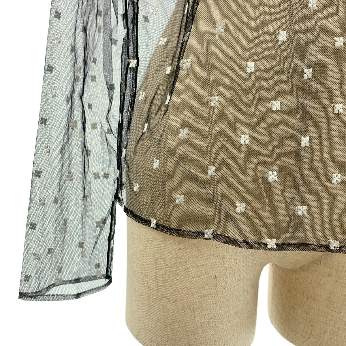 LE CIEL BLEU / 르셸 블루 | Tulle Bow Tie TOPS 튤 보우 타이 탑스 | 36 | 블랙 / 화이트 | 여성