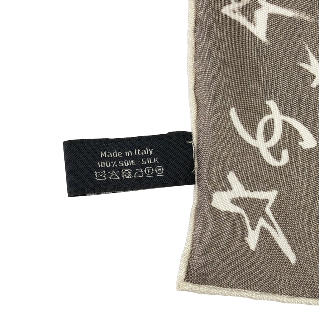 【美品】  CHANEL / シャネル | AA8009 ココマーク シルク スカーフ シュシュ セット | ネイビー