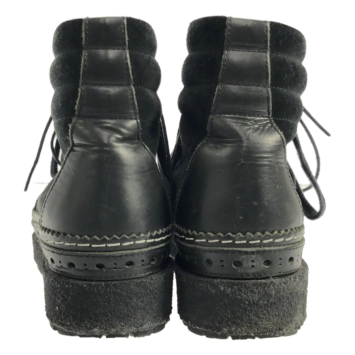 sacai / 사카이 | 2020SS | 하이 솔 가죽 스웨이드 전환 레이스 업 부츠 | 40 | 블랙 | 남성