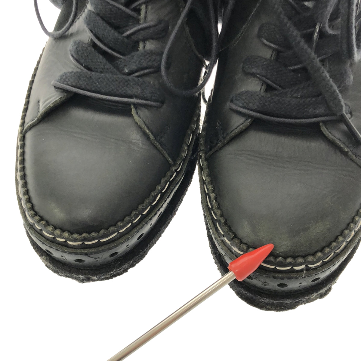 sacai / 사카이 | 2020SS | 하이 솔 가죽 스웨이드 전환 레이스 업 부츠 | 40 | 블랙 | 남성