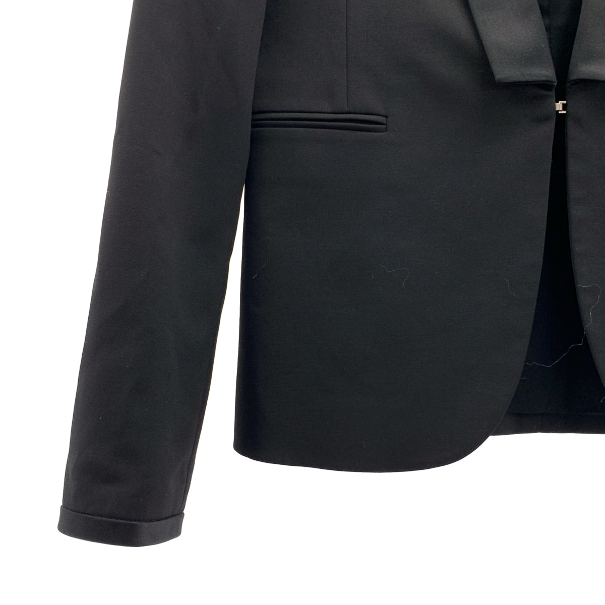 GUCCI / グッチ | シルクブレンド ウール フック式 シングルブレスト ジャケット / 総裏地 | 38 | ブラック | レディース