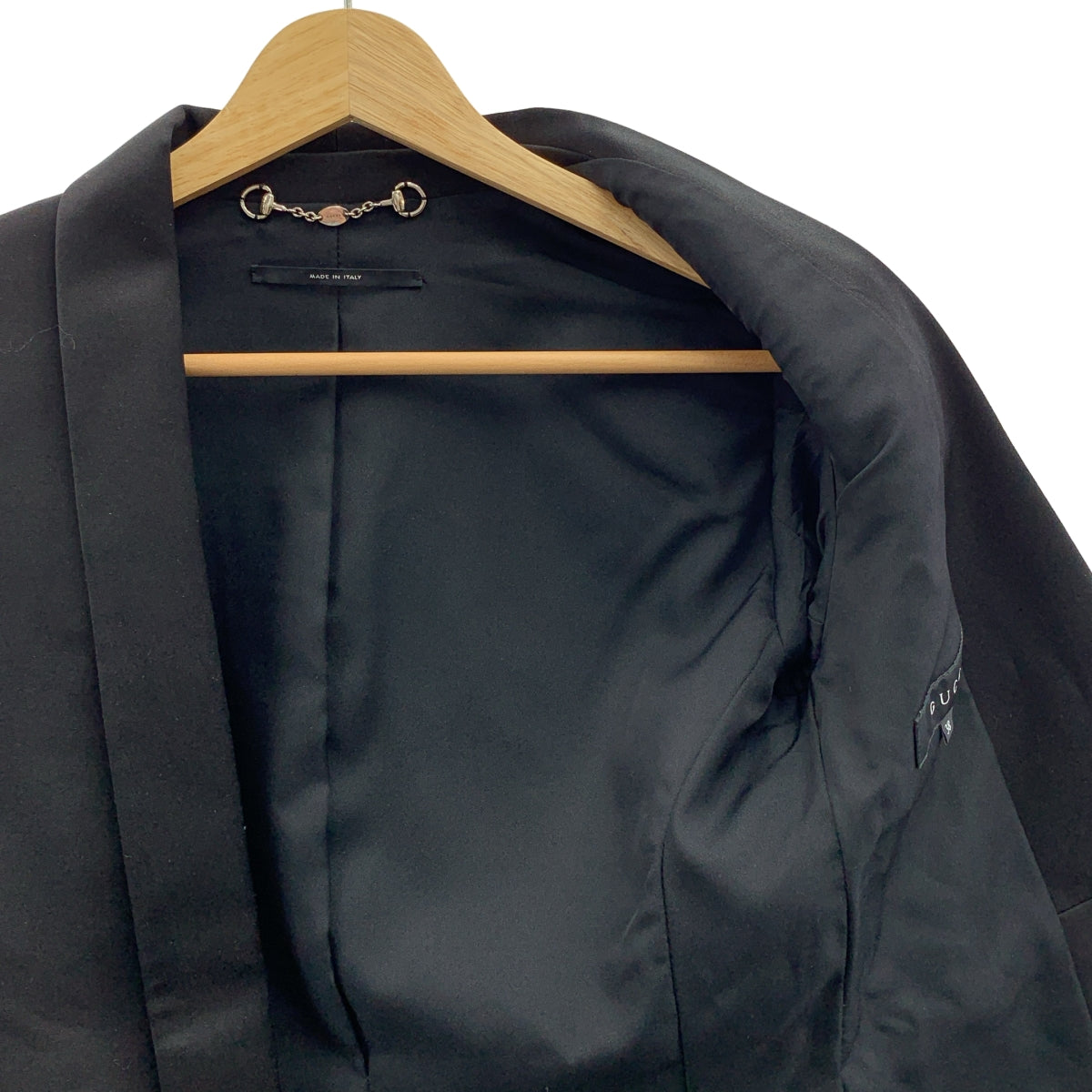 GUCCI / グッチ | シルクブレンド ウール フック式 シングルブレスト ジャケット / 総裏地 | 38 | ブラック | レディース