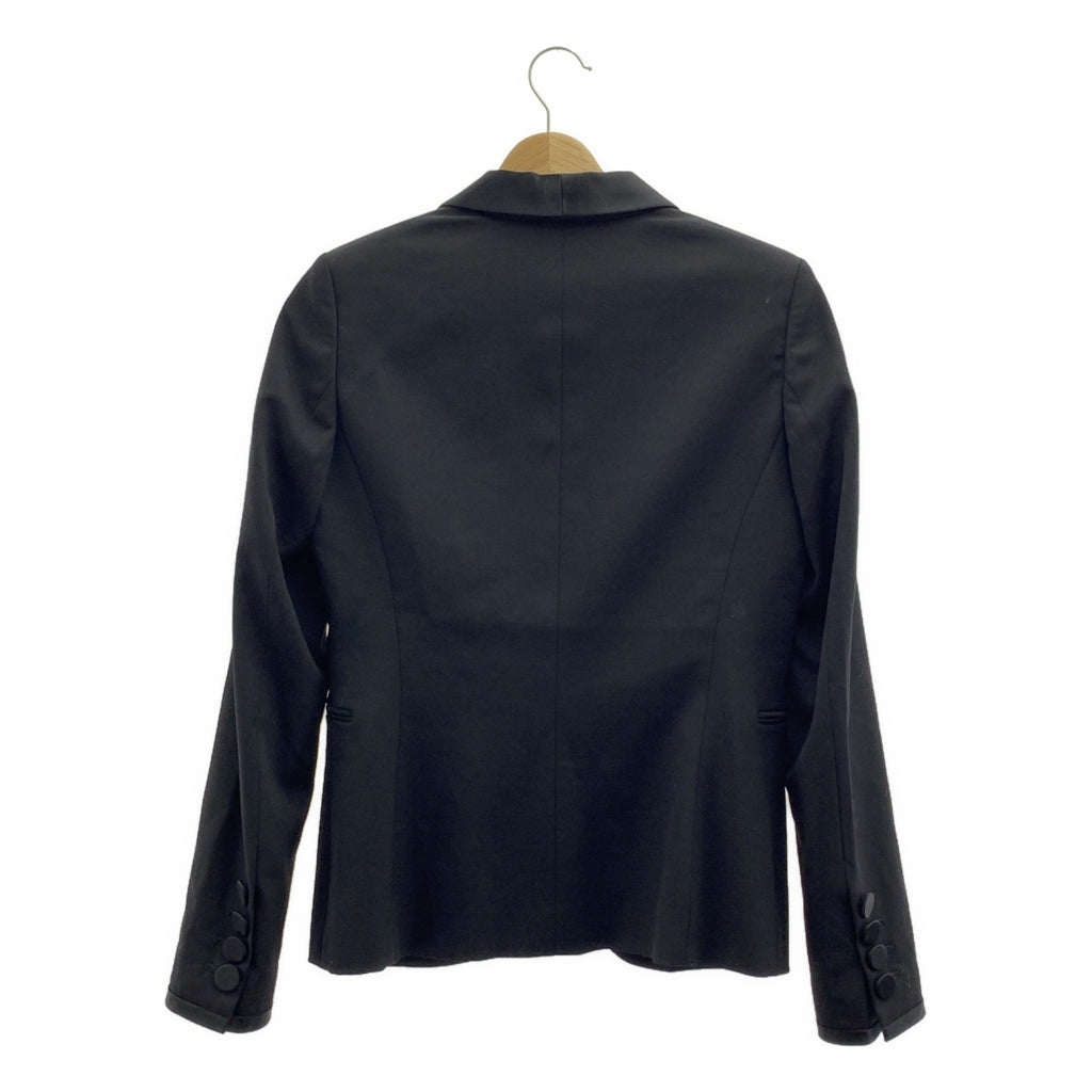 GUCCI | 絲羊毛混紡皮革單排扣夾克，鉤扣閉合，全襯裡 | 尺寸 38 | 黑色 | 女款