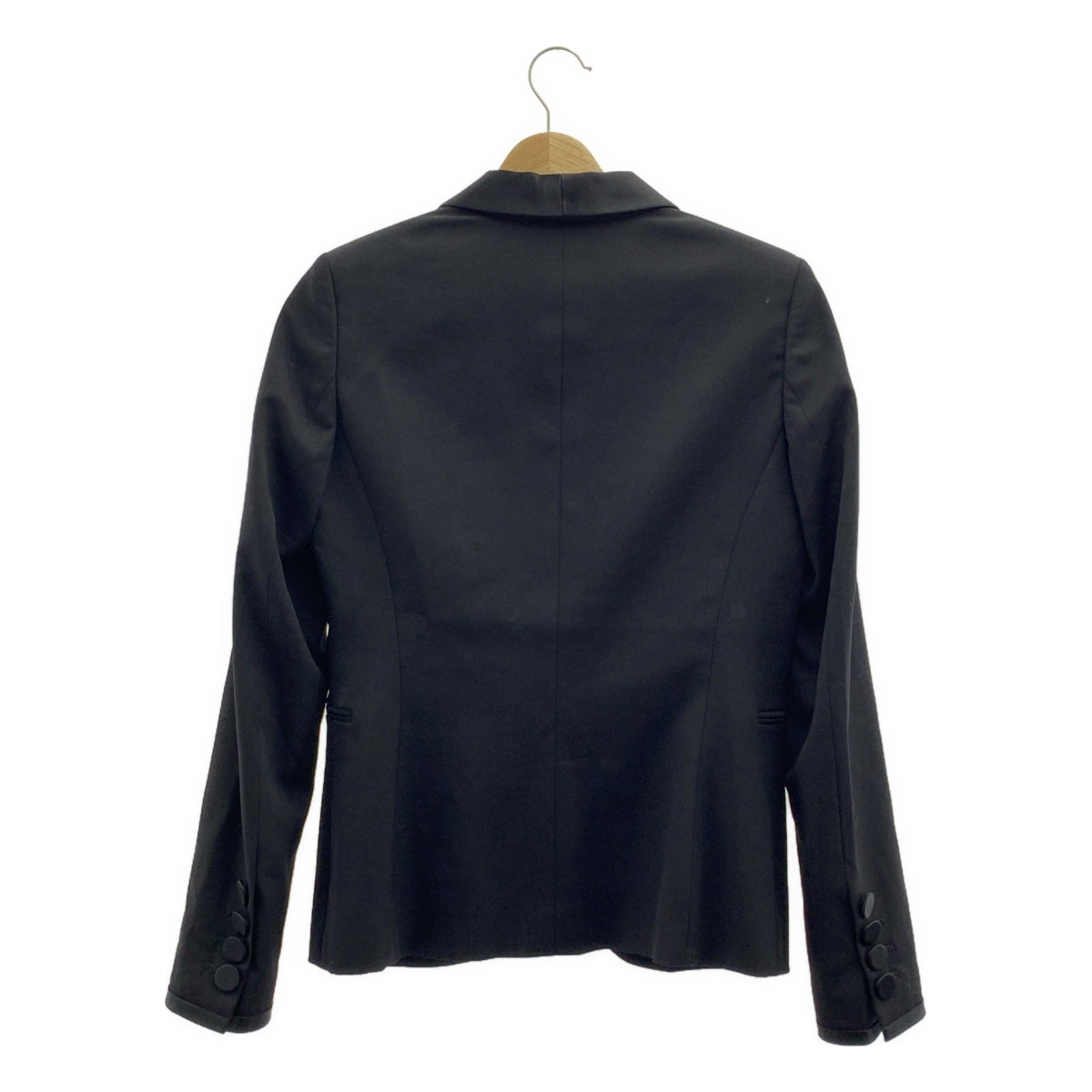 GUCCI / グッチ | シルクブレンド ウール フック式 シングルブレスト ジャケット / 総裏地 | 38 | ブラック | レディース