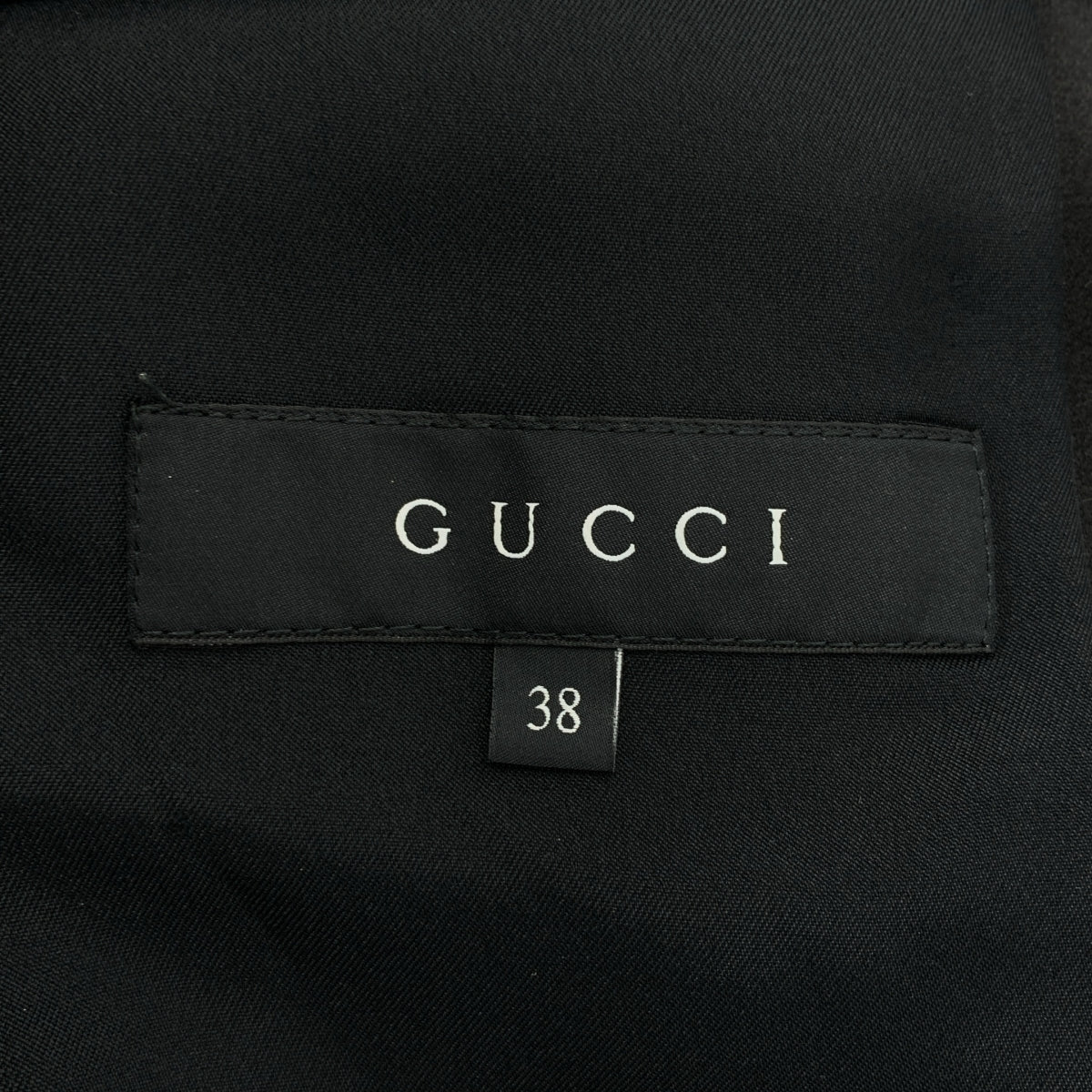 GUCCI | 絲羊毛混紡皮革單排扣夾克，鉤扣閉合，全襯裡 | 尺寸 38 | 黑色 | 女款