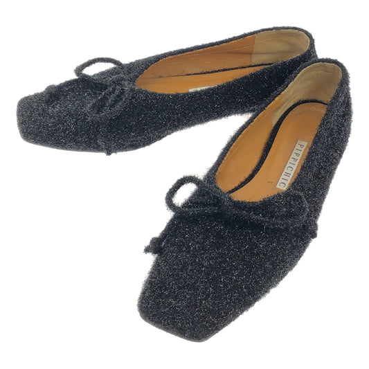 PIPPICHIC / Pippi Chic | Glitter Ribbon Flat Shoes | 36 | Black | Women's