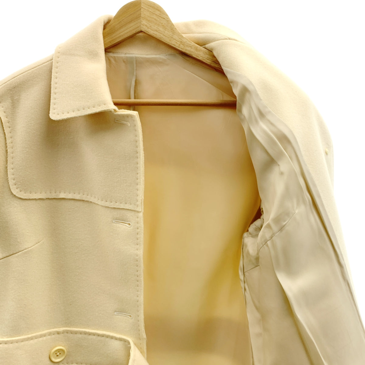 hLam / Lamb | 羊毛單排扣大衣 | 全襯裡 | 尺寸 42 | 象牙色 | 女款