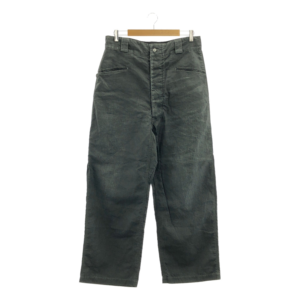 A.PRESSE / 아프레세 | 2025SS | Vintage Black Linen Trousers / 린넨 와이드 트라우저즈 팬츠 | 3 | 맨즈