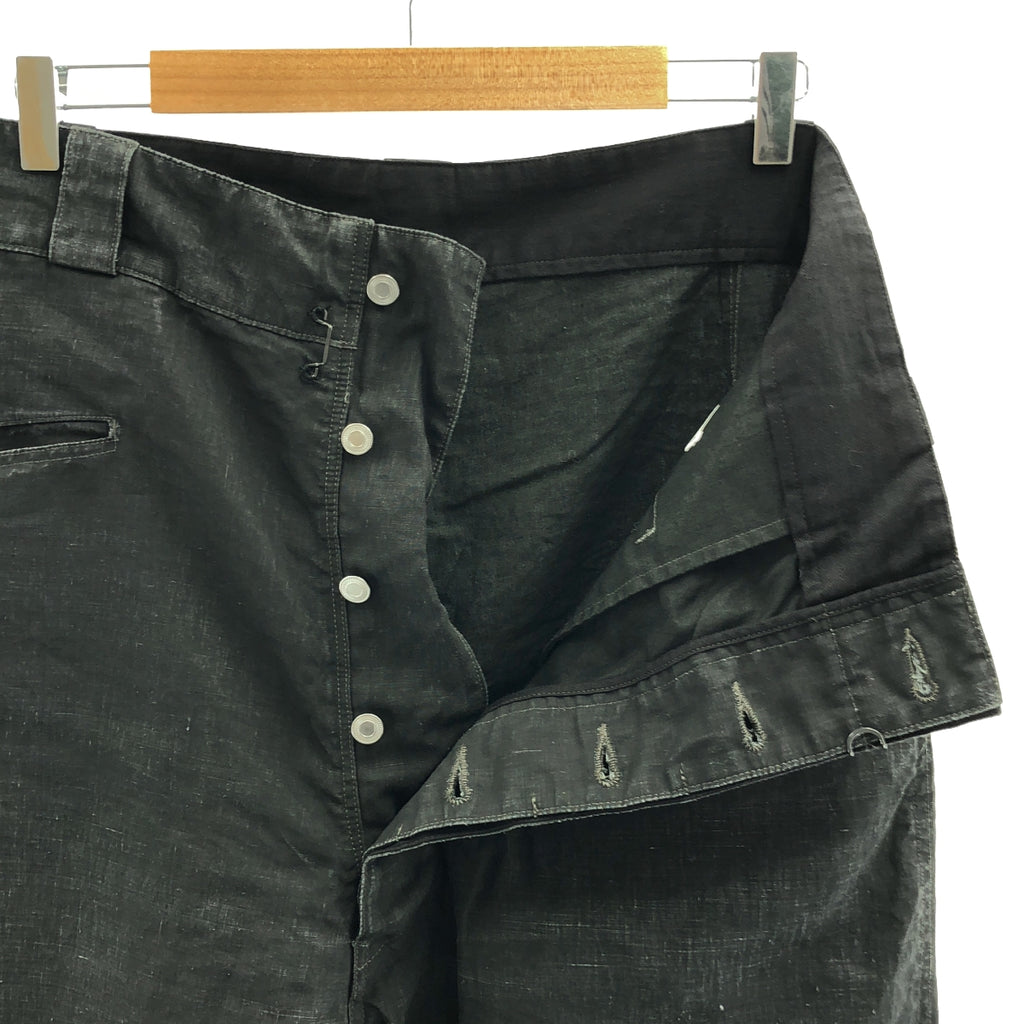 A.PRESSE / 아프레세 | 2025SS | Vintage Black Linen Trousers / 린넨 와이드 트라우저즈 팬츠 | 3 | 맨즈