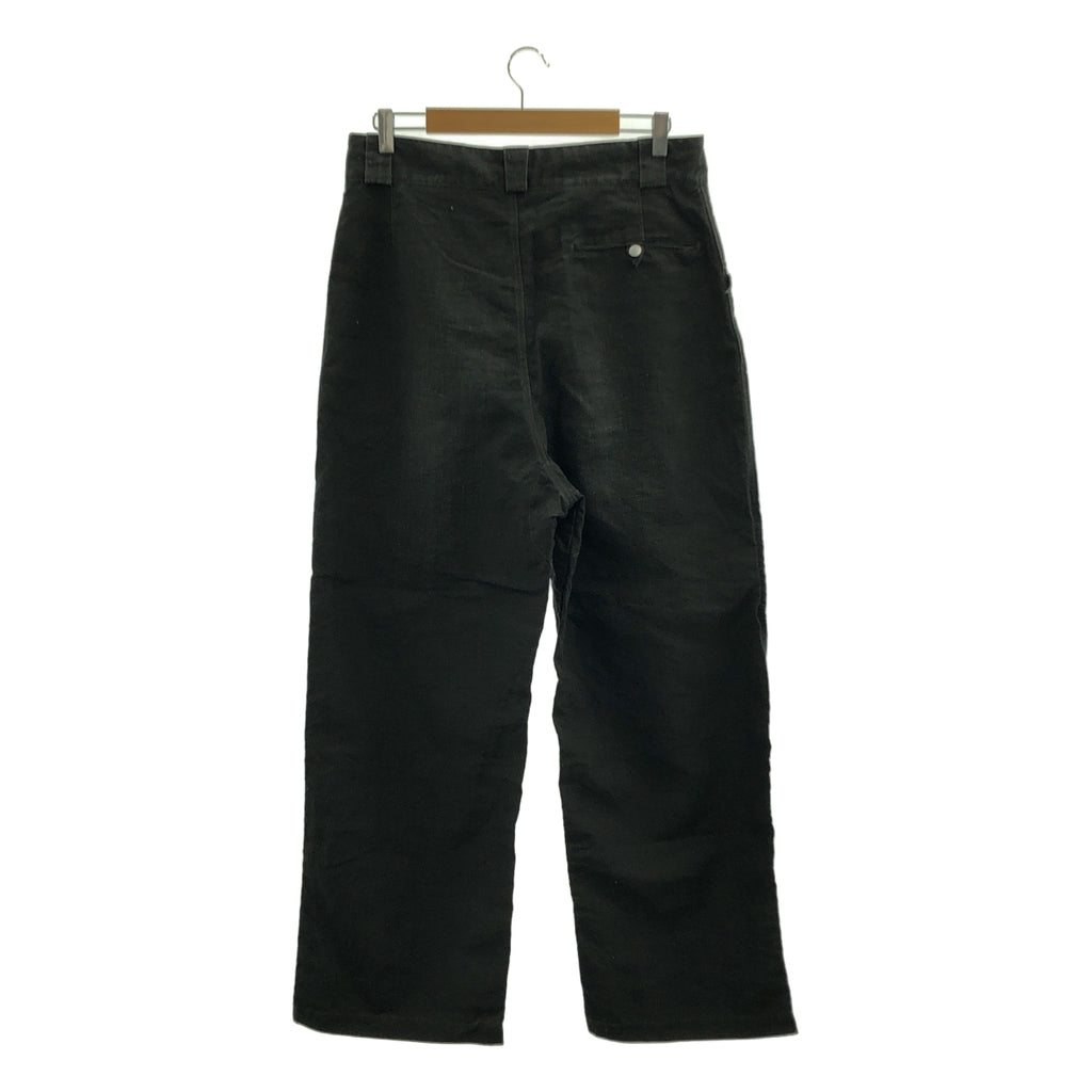 A.PRESSE / 아프레세 | 2025SS | Vintage Black Linen Trousers / 린넨 와이드 트라우저즈 팬츠 | 3 | 맨즈