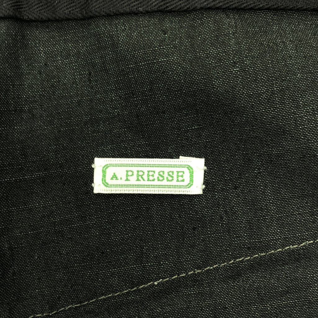 A.PRESSE / 아프레세 | 2025SS | Vintage Black Linen Trousers / 린넨 와이드 트라우저즈 팬츠 | 3 | 맨즈