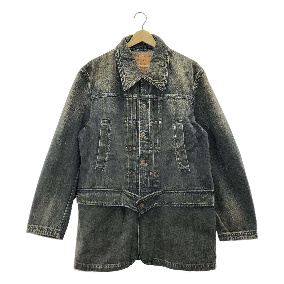 SOSHIOTSUKI | 2023SS | THE BDH COVER ALL 破洞黑色牛仔連身衣 | 尺寸 46 | 男款