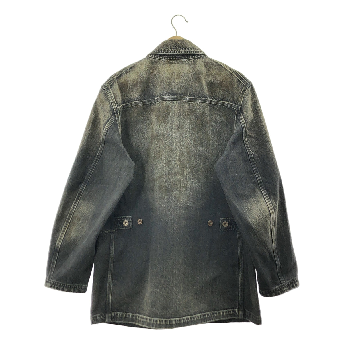 SOSHIOTSUKI | 2023SS | THE BDH COVER ALL 破洞黑色牛仔連身衣 | 尺寸 46 | 男款