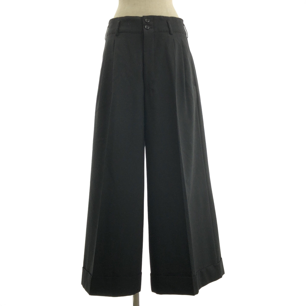 [狀況極佳] COMME des GARÇONS | 2018 春夏 | 羊毛與羊絨闊腿褲 | S碼 | 黑色 | 女款