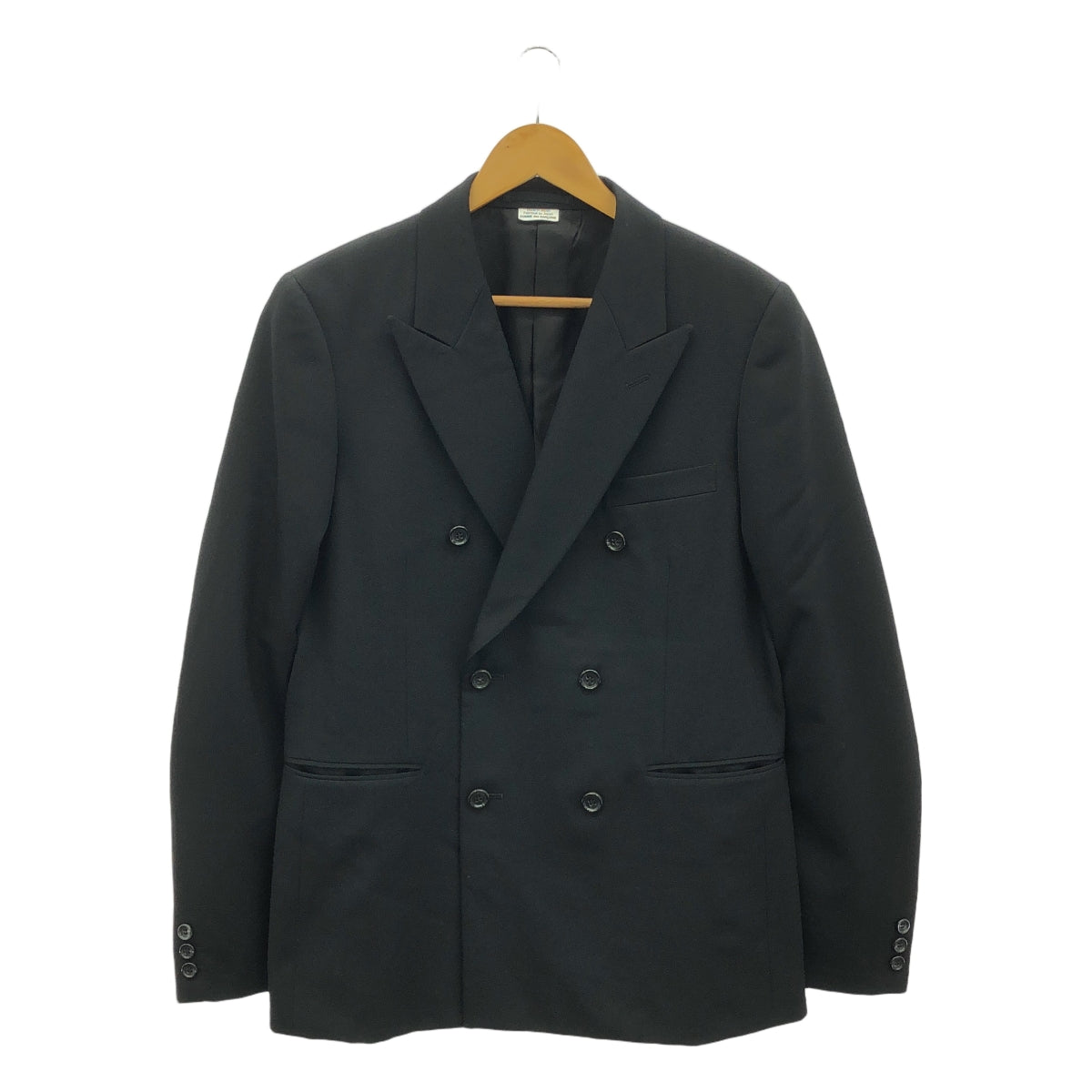 【美品】  COMME des GARCONS HOMME PLUS / コムデギャルソンオムプリュス | 2025SS | ウールギャバジン Wジャケット | M | ブラック | メンズ