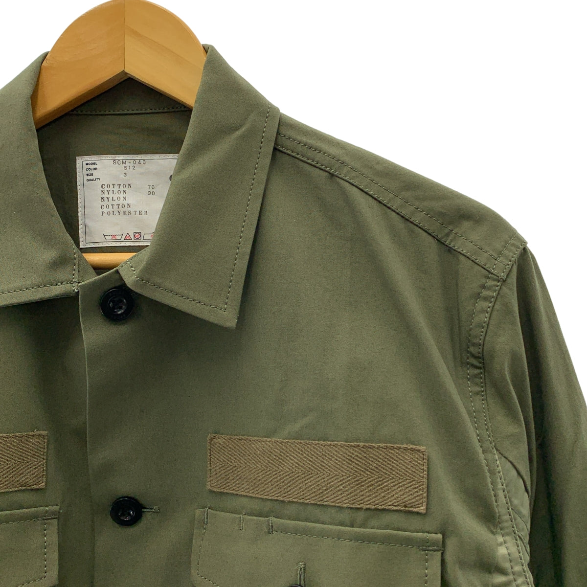 sacai / 사카이 | 2021SS | Cotton Oxford Nylon Twill Shirt 코튼 옥스포드 나일론 트윌 밀리터리 셔츠 | 3 | 남성