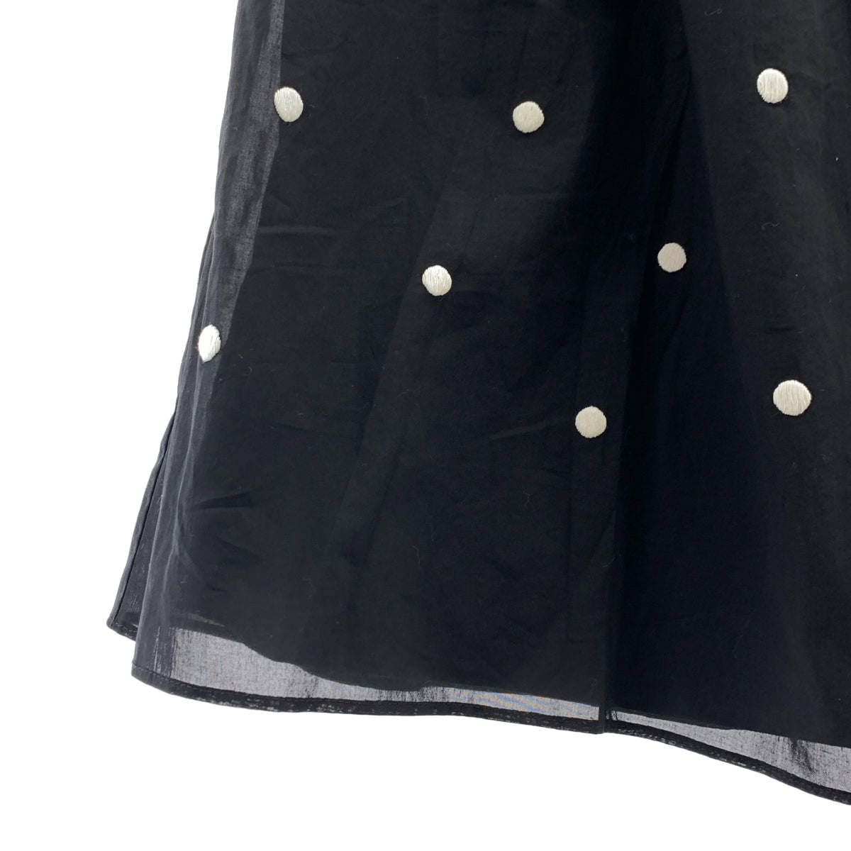 jupe by jackie / 쥬프 바이 재키 | Ron Herman 취급 엠브로이드 사이드 지퍼 볼륨 스커트 / 총 안감 | XS |