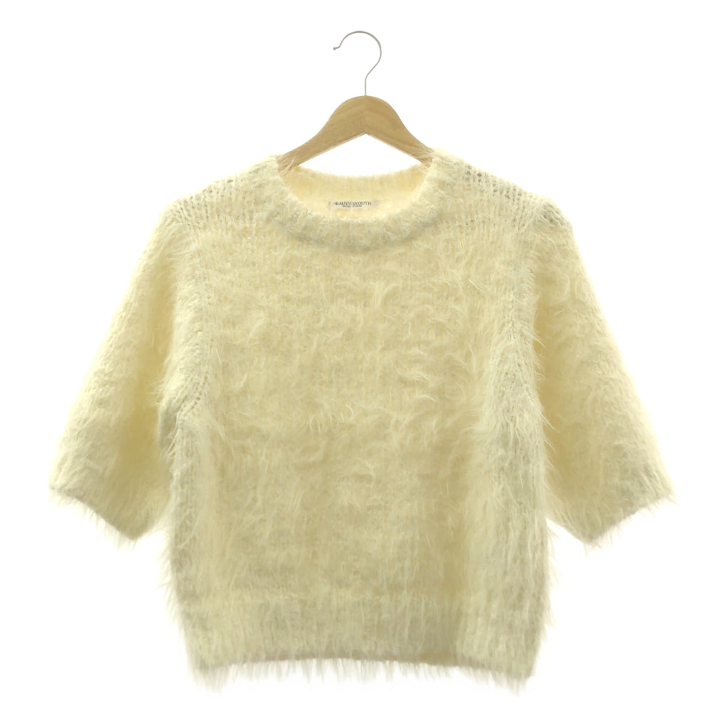 UNITED ARROWS / 유나이티드 애로즈 | 코튼 나일론 크루넥 셔기 니트 스웨터 | F |