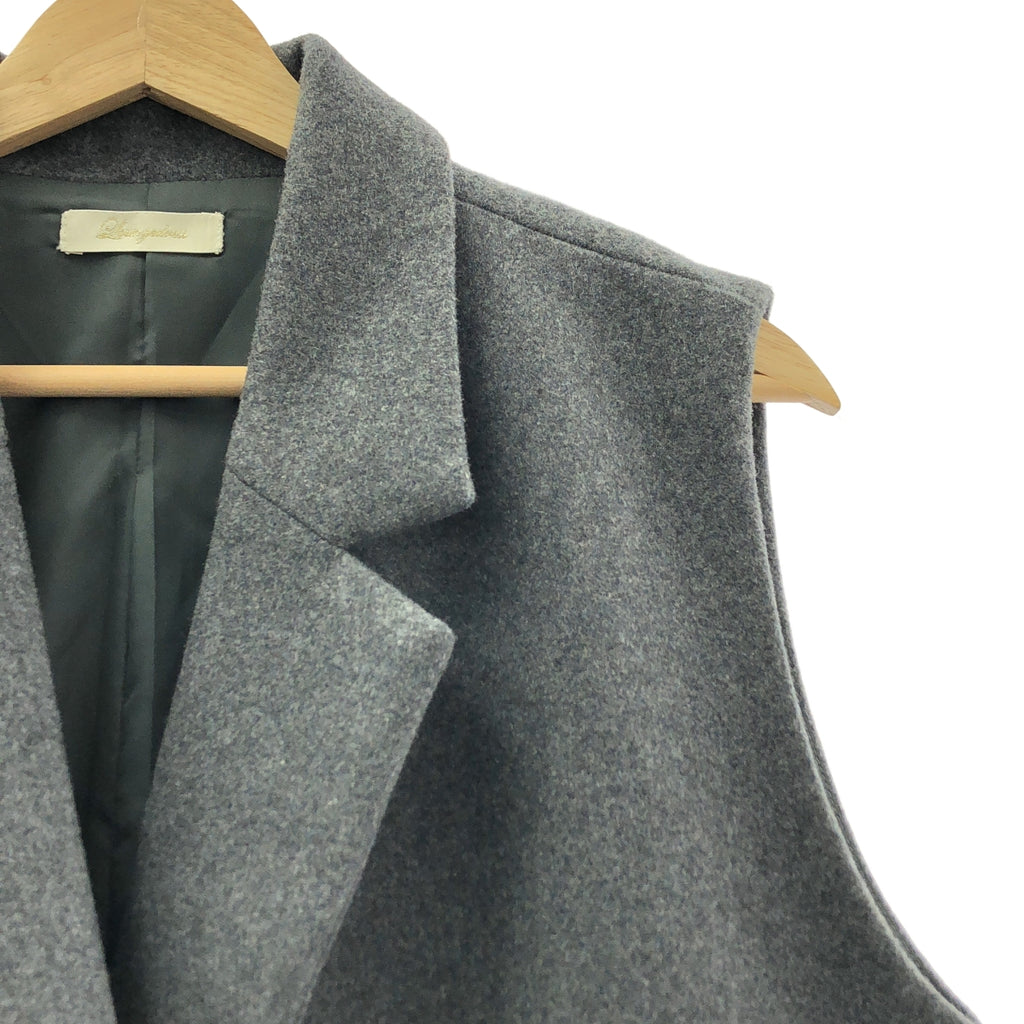 Loungedress / ラウンジドレス | ウール ロング ジレ | F | グレー | レディース