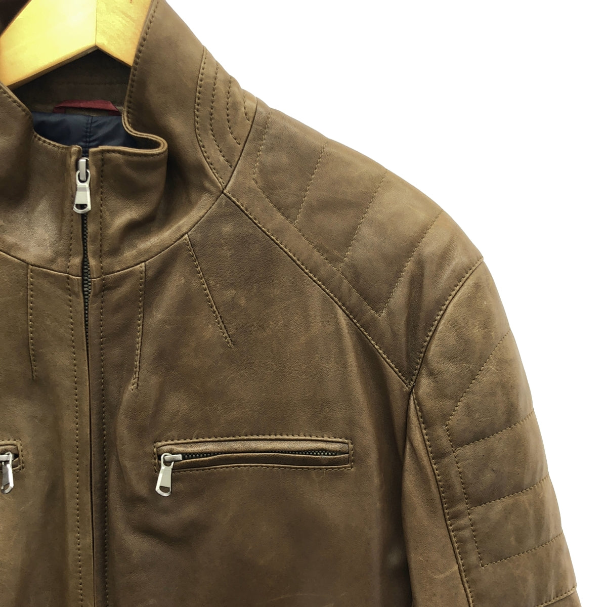 BRUNELLO CUCINELLI / ブルネロクチネリ | レザー シングル ライダースジャケット | M | メンズ