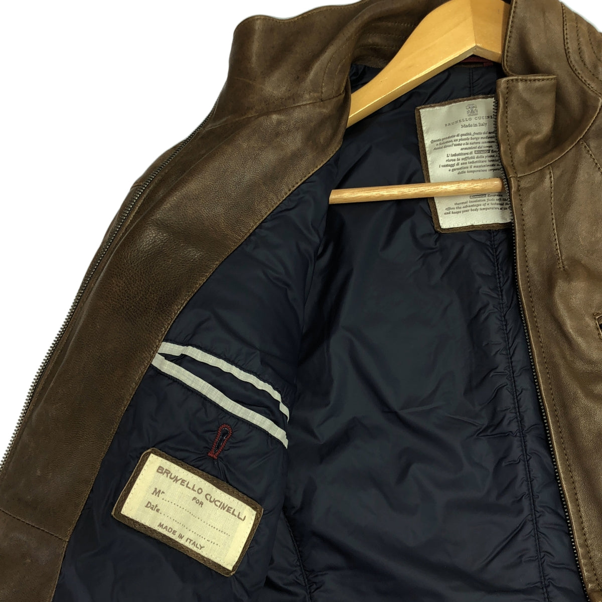 BRUNELLO CUCINELLI / ブルネロクチネリ | レザー シングル ライダースジャケット | M | メンズ