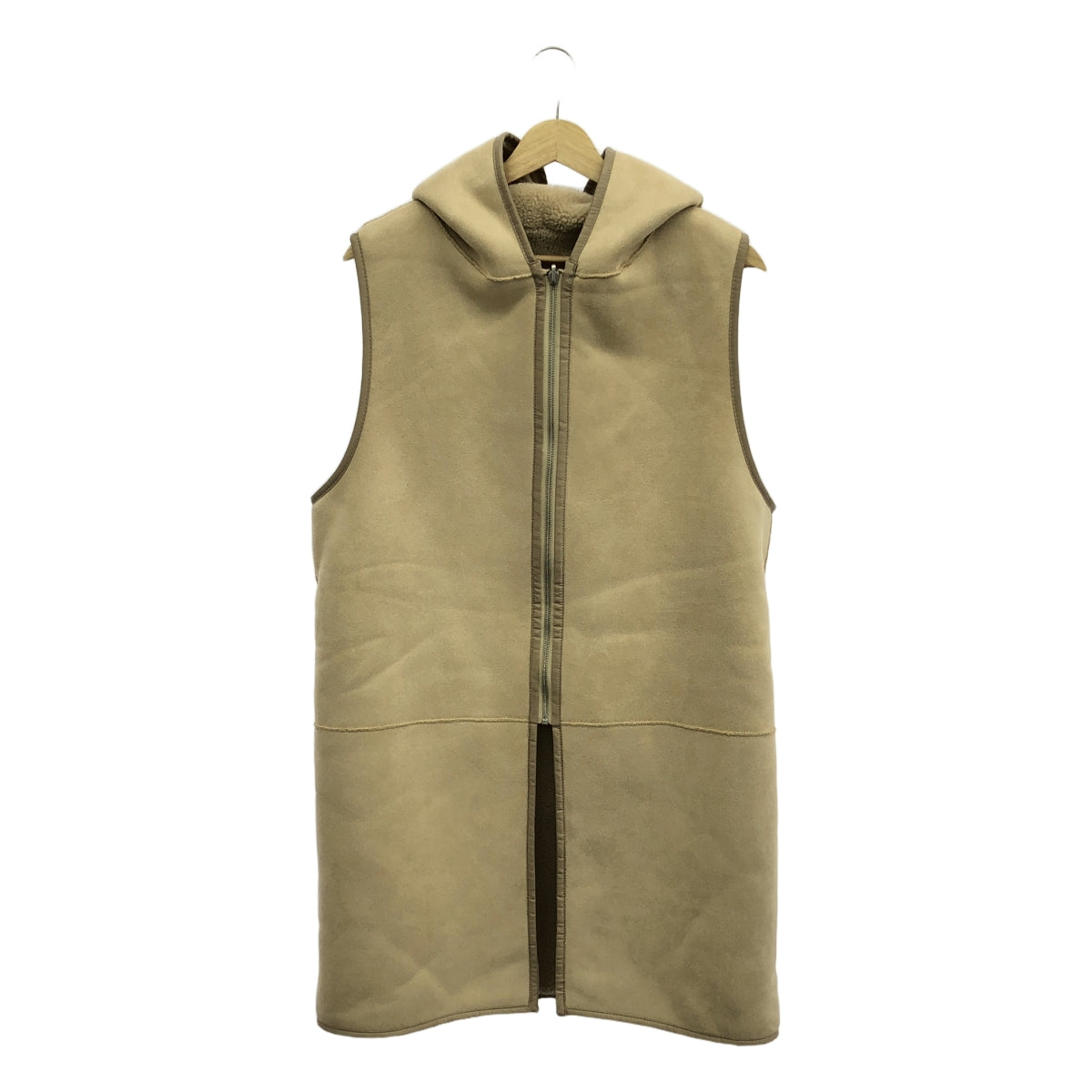 Whim Gazette | 2024AW | THE PAUSE 蟒蛇紋連帽長馬甲 | F | 淺米色 | 女款