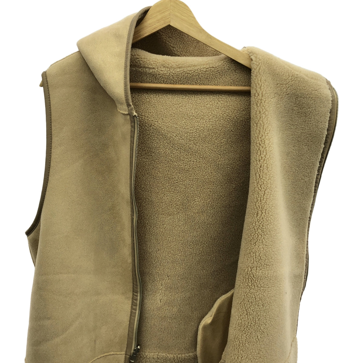 Whim Gazette | 2024AW | THE PAUSE 蟒蛇紋連帽長馬甲 | F | 淺米色 | 女款