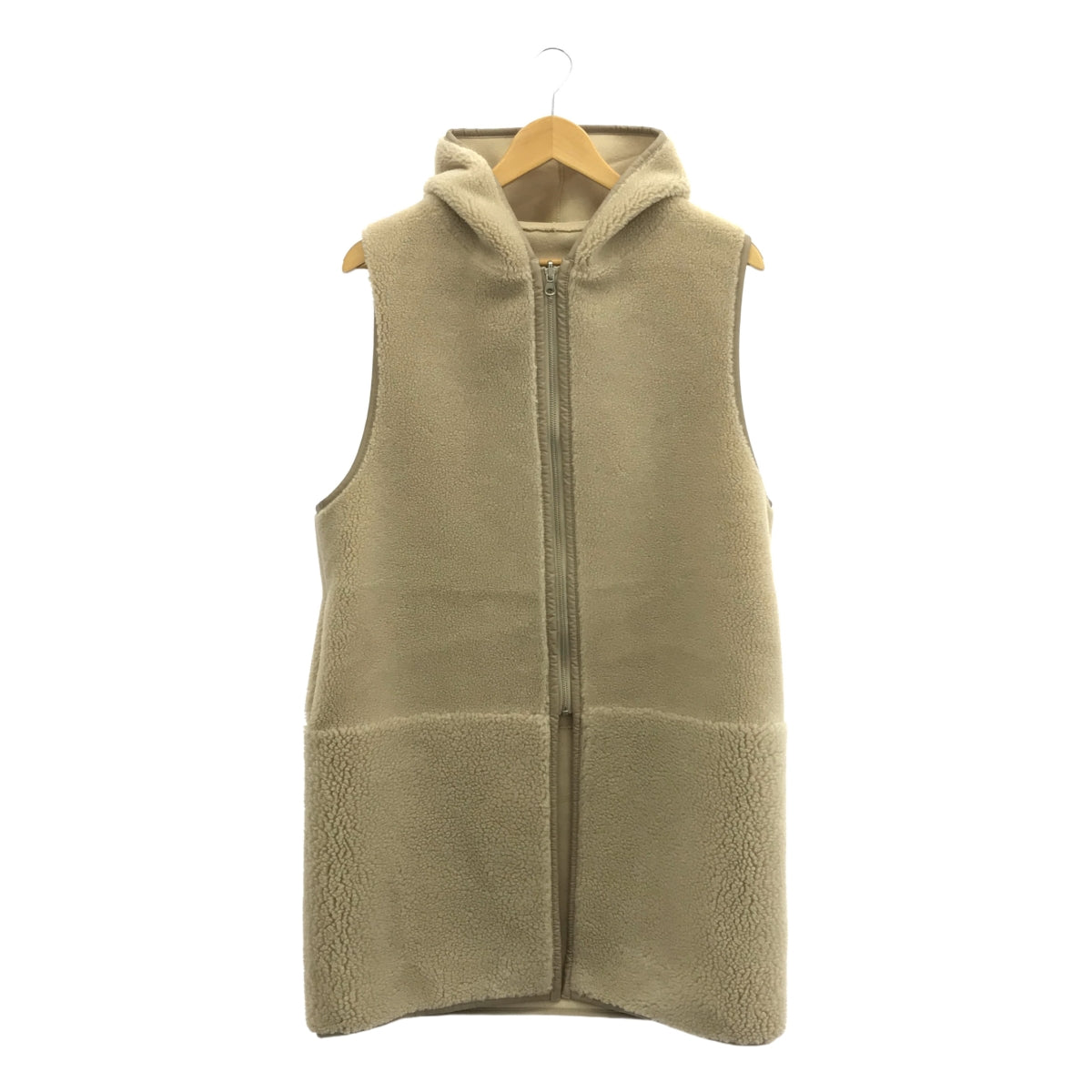 Whim Gazette | 2024AW | THE PAUSE 蟒蛇紋連帽長馬甲 | F | 淺米色 | 女款