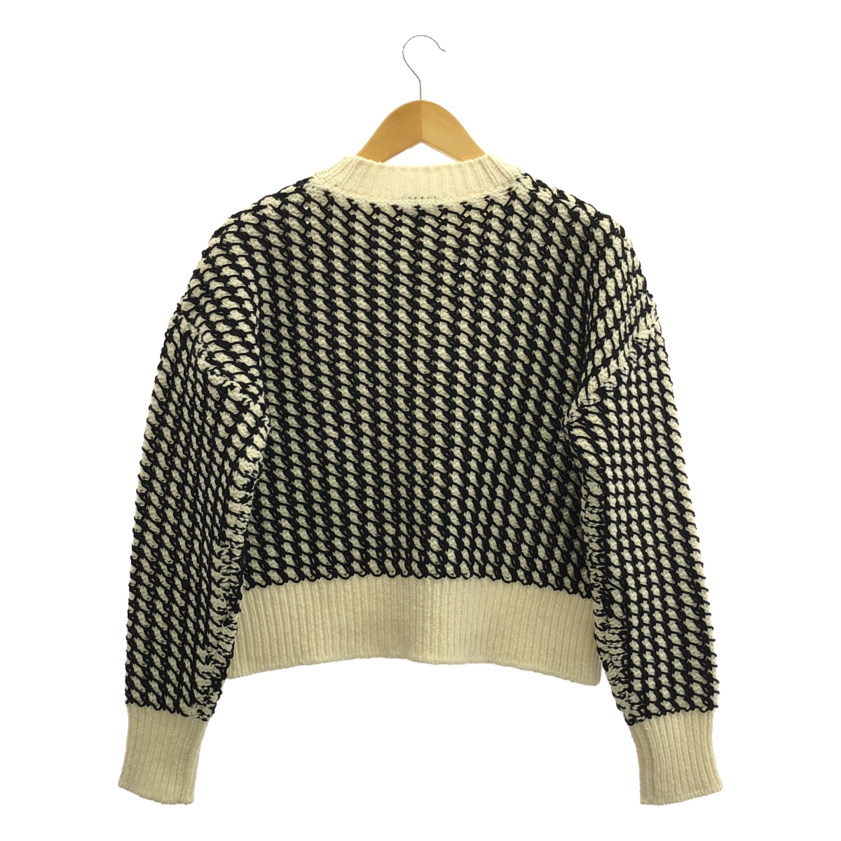 BOTTEGA VENETA / 보테가 베네타 | Textured Knit Sweater 니트 | S | 블랙 / 화이트 | 여성