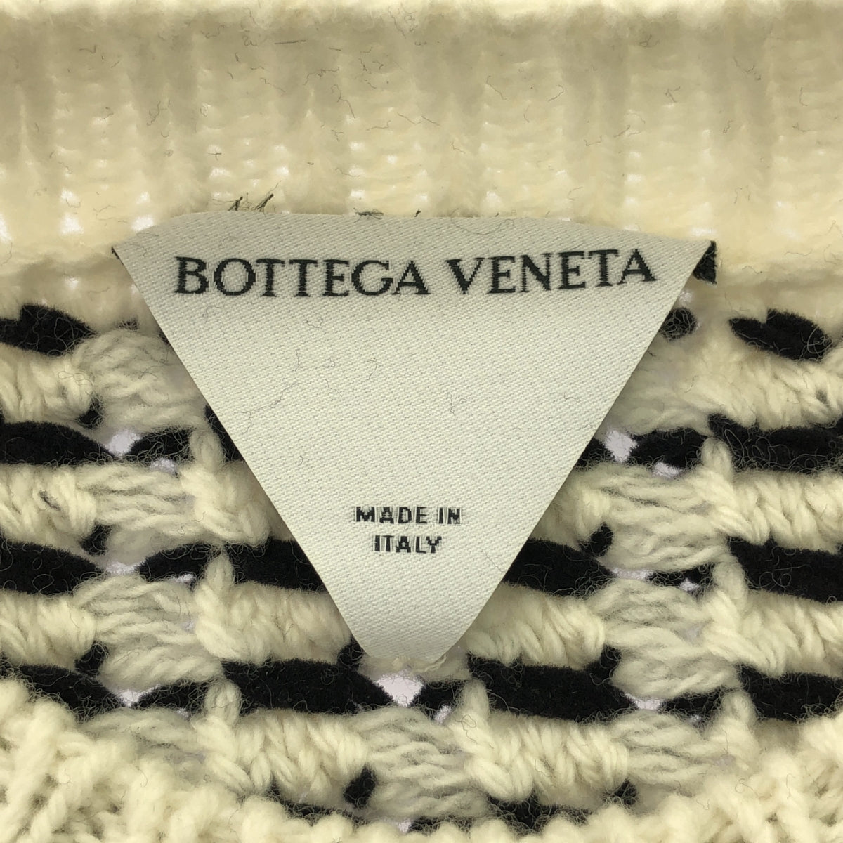 BOTTEGA VENETA / 보테가 베네타 | Textured Knit Sweater 니트 | S | 블랙 / 화이트 | 여성