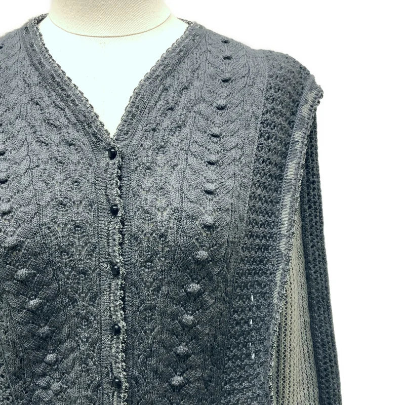 Mame Kurogouchi / マメクロゴウチ | 2024AW | Openwork Pattern Knitted Dress / ヘンリーネック ニット ドレス ワンピース | 2 | レディース