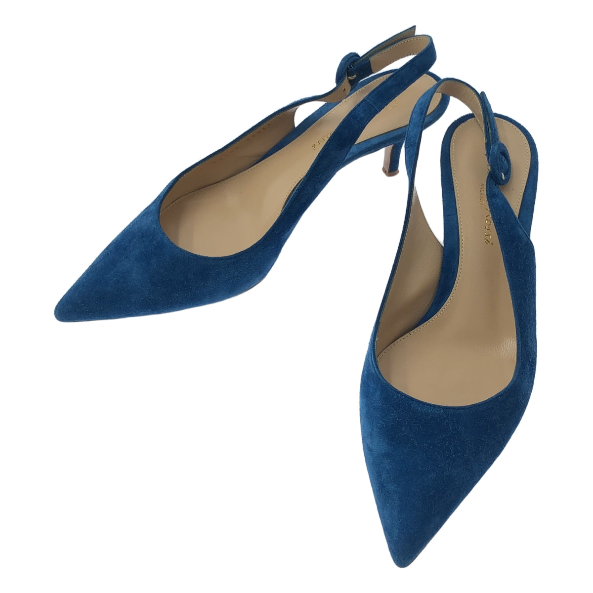 Gianvito Rossi | ANNA | 絨面革露跟尖頭高跟鞋 | 37 | 藍色 | 女款