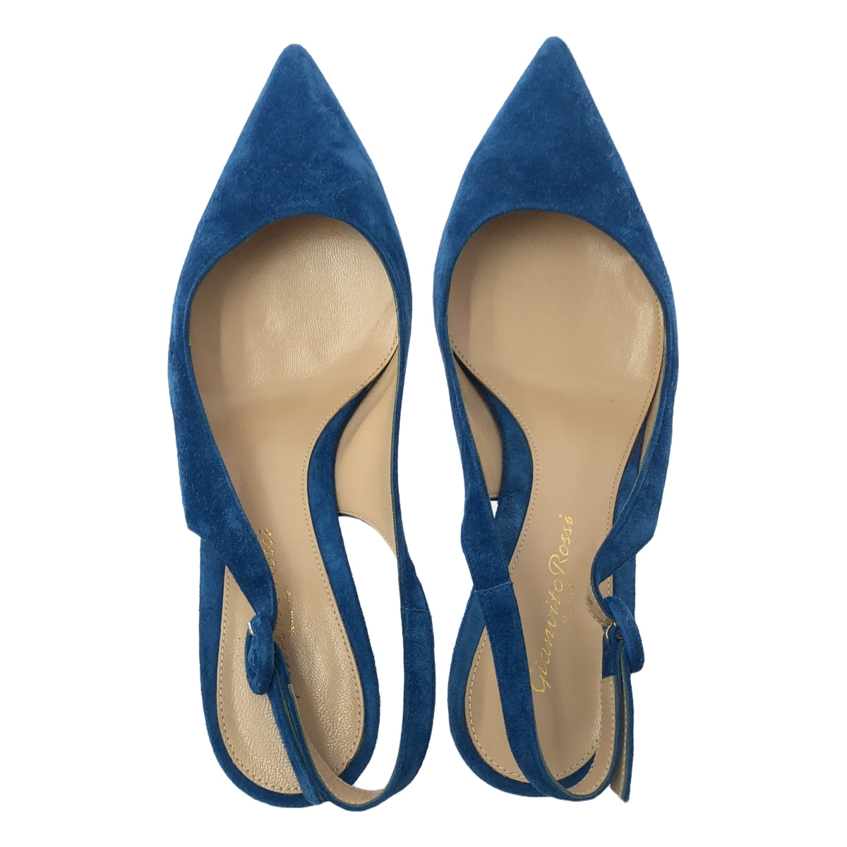 Gianvito Rossi | ANNA | 絨面革露跟尖頭高跟鞋 | 37 | 藍色 | 女款