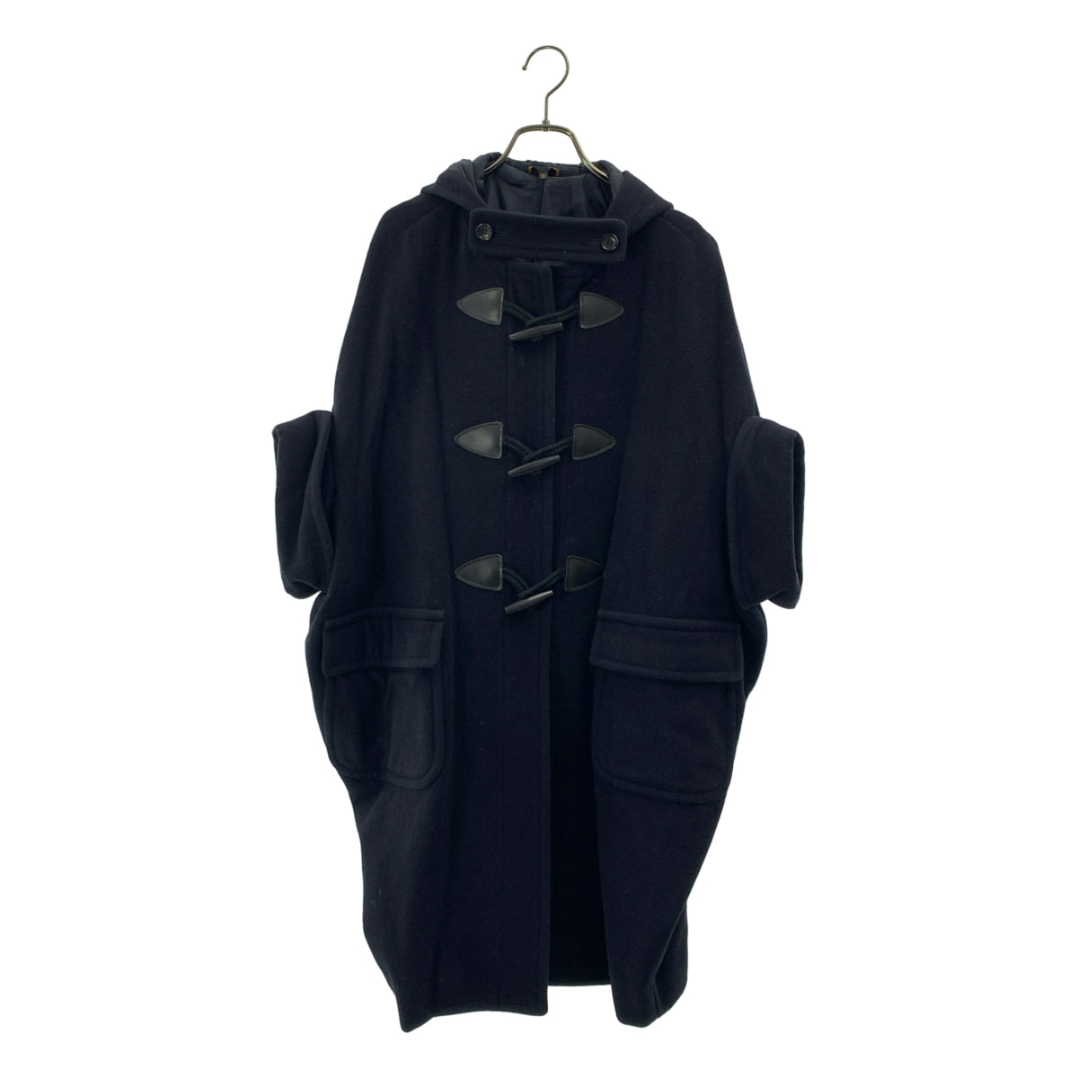 COMME des GARCONS / コムデギャルソン | 2008AW | ウール 変形 オーバーシルエット ダッフル ポンチョ コート フーディ / 総裏地 | SS | レディース