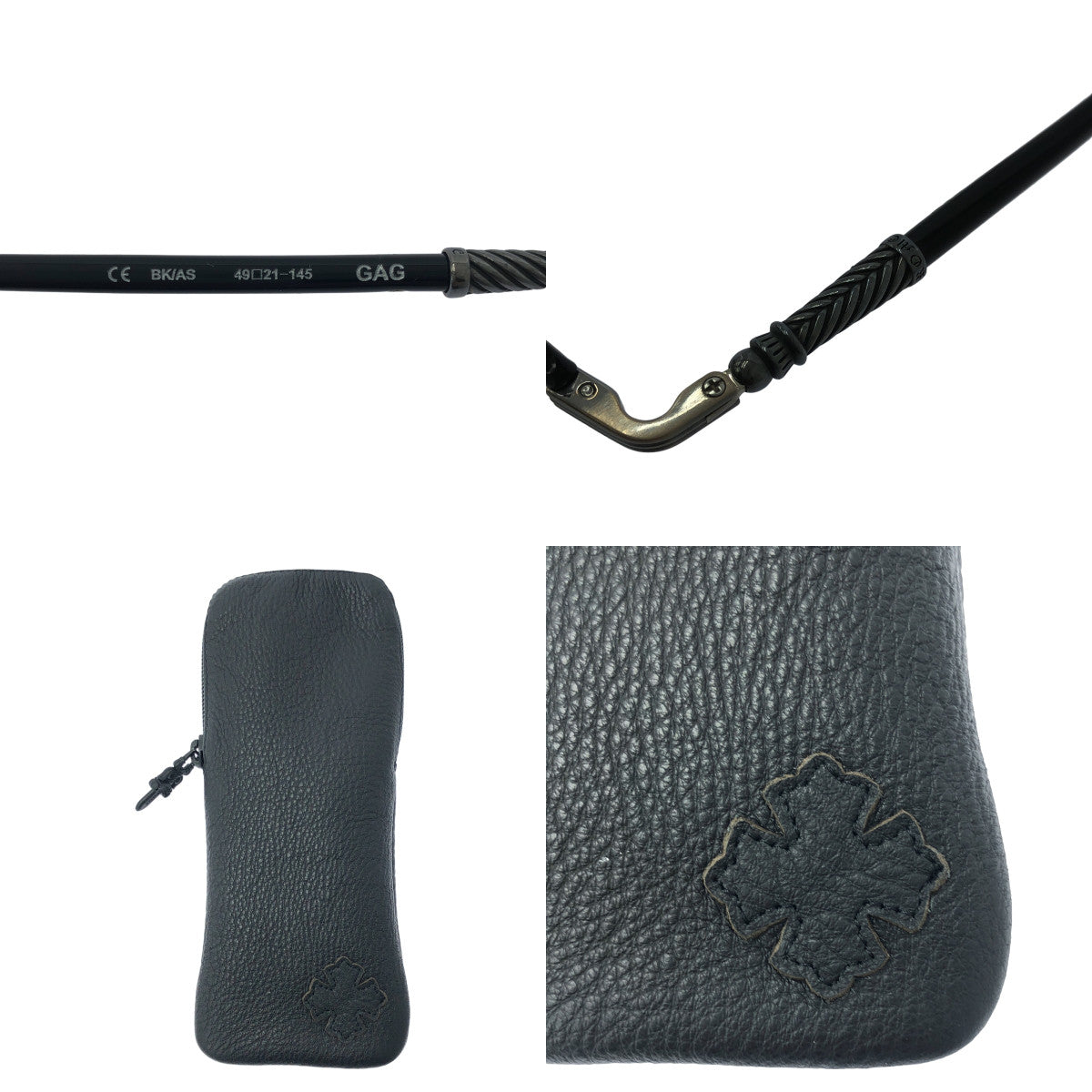 CHROME HEARTS | GAG BKIAS 波士頓太陽眼鏡眼鏡 | 49□21-145 | 黑色/銀色
