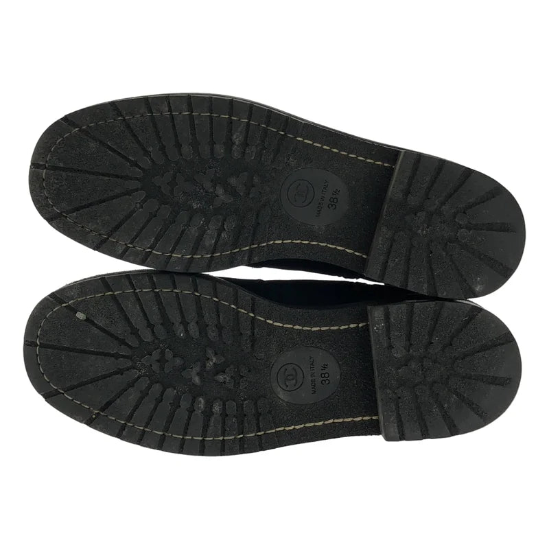 CHANEL / 香奈兒 | 皮革雙C標誌側拉鍊短靴 | 38 | 女士