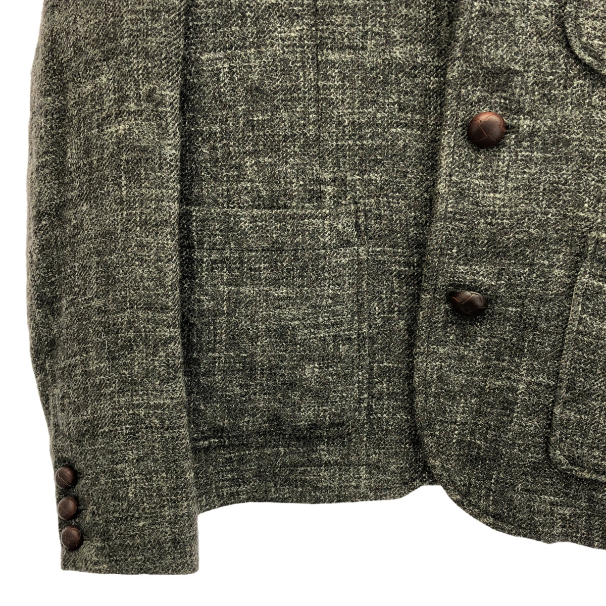 nest robe / 네스트 로브 | 울 트위드 호두 버튼 싱글 재킷 / 총 안감 | 회색 | 여성