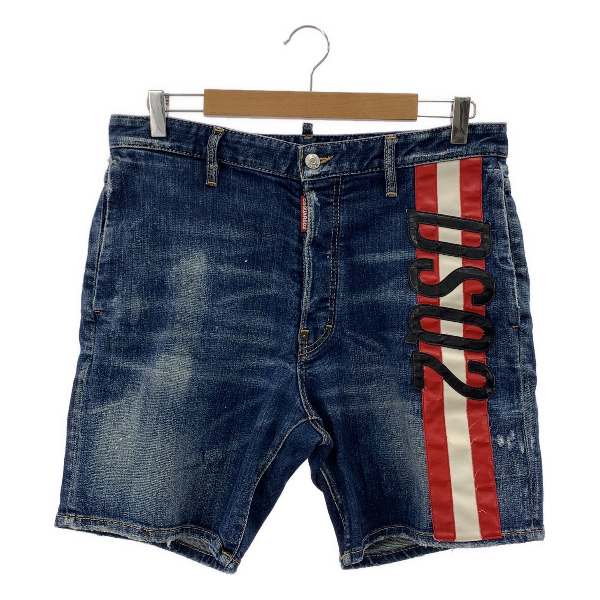 DSQUARED2 | 2020 春夏 | 做舊漆皮標誌牛仔短褲 | 尺寸 46 | 男款