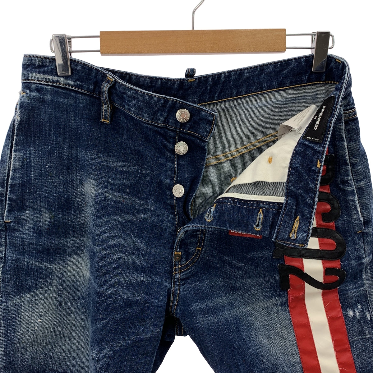 DSQUARED2 | 2020 春夏 | 做舊漆皮標誌牛仔短褲 | 尺寸 46 | 男款