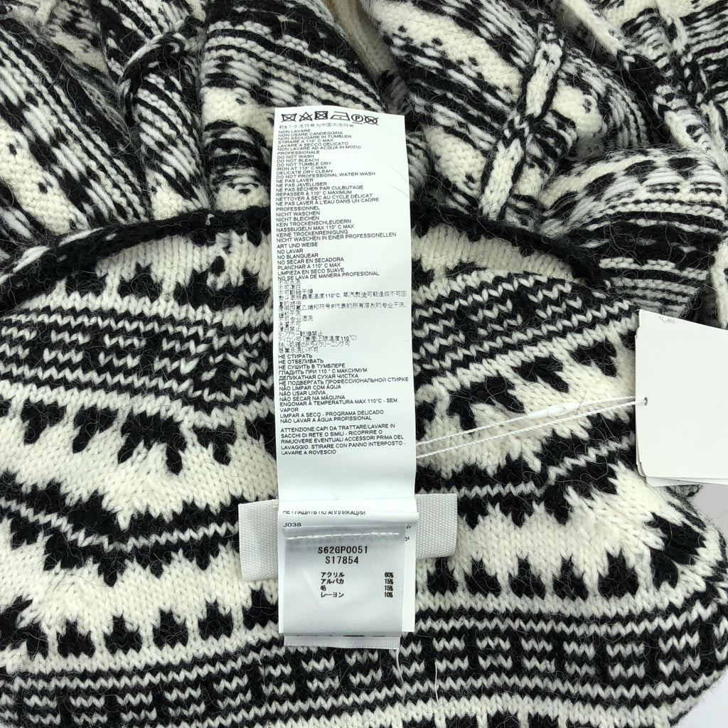 【美品】  MM6 Maison Margiela / エムエムシックスメゾンマルジェラ | Fair Isle Roll Neck Jumper アクリル アルパカ混 インサイドアウト ニット | S | ホワイト / ブラック | レディース