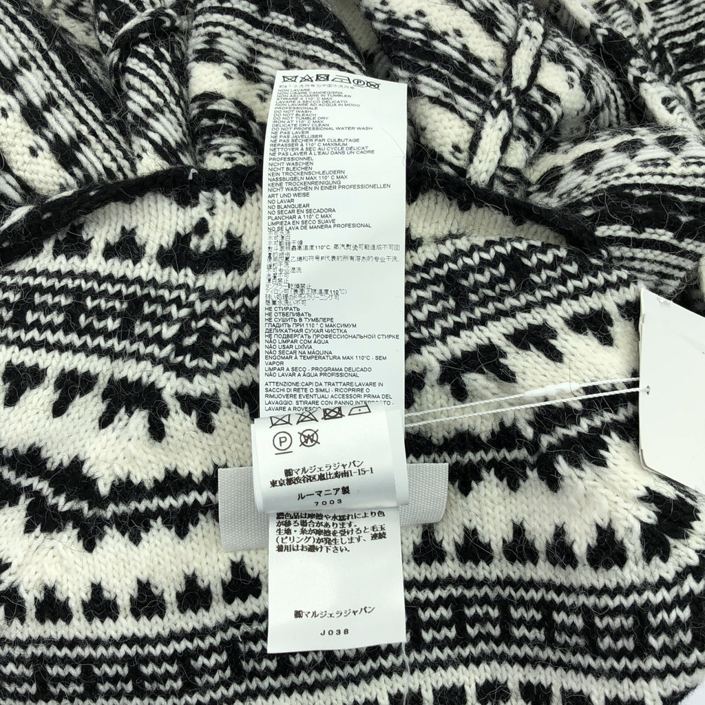 【美品】  MM6 Maison Margiela / エムエムシックスメゾンマルジェラ | Fair Isle Roll Neck Jumper アクリル アルパカ混 インサイドアウト ニット | S | ホワイト / ブラック | レディース