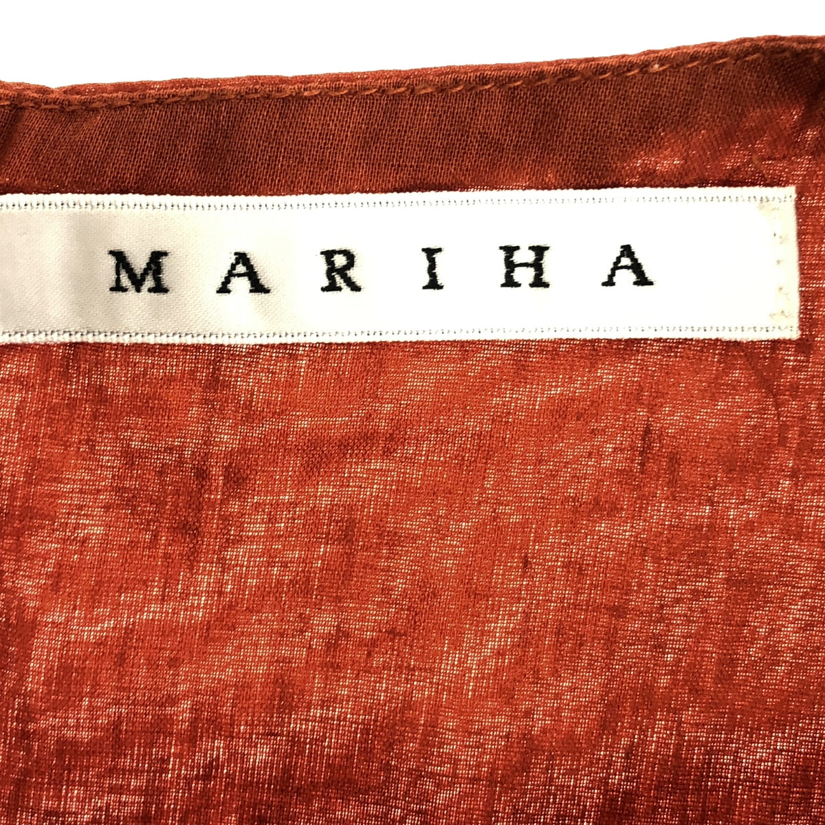 MARIHA | Cotton Sleeveless Gathered Dress | Orange | Women's