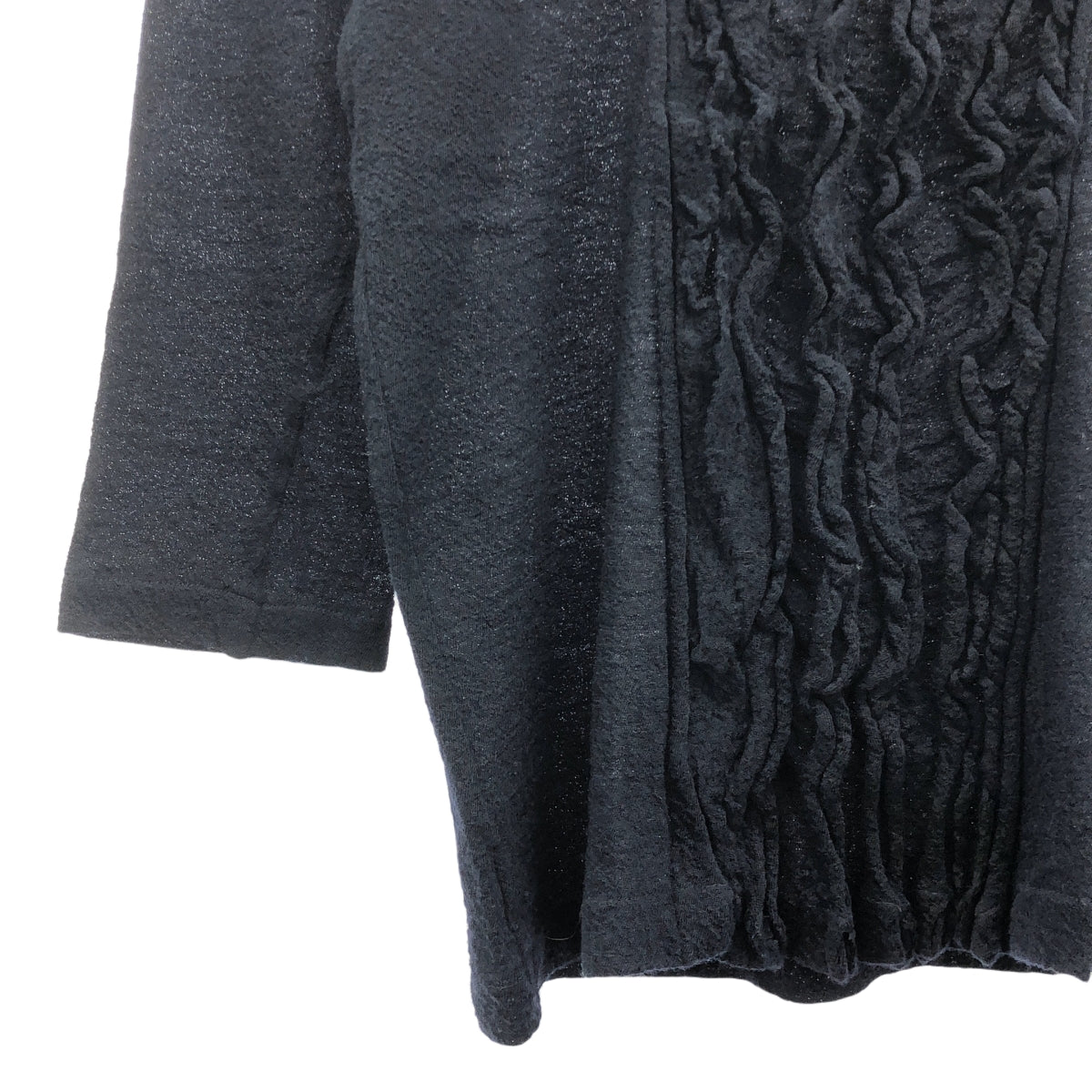 COMME des GARCONS | 經編針織布料2007秋冬 |羊毛荷葉邊針織毛衣 |深海軍藍|女性的