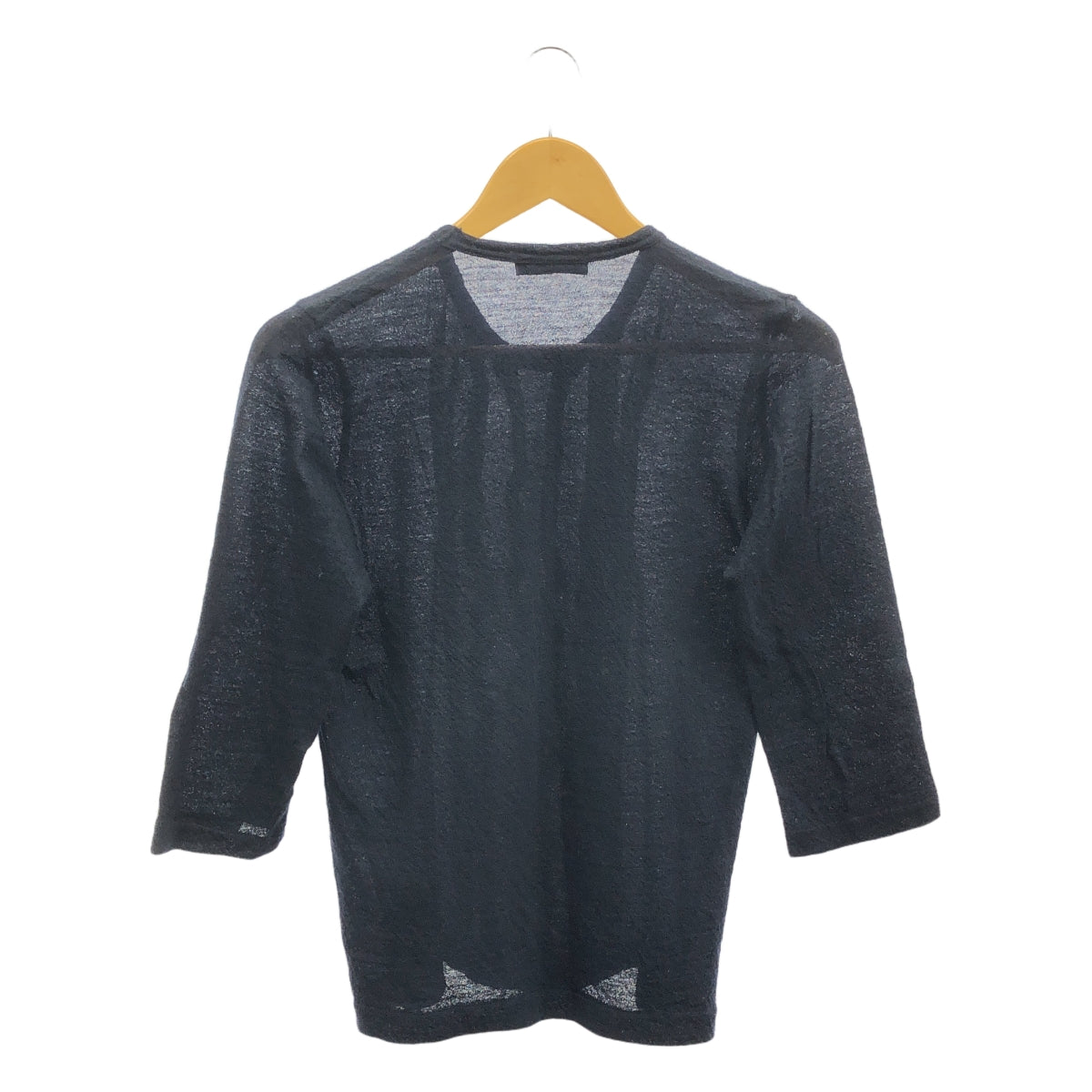 COMME des GARCONS | 經編針織布料2007秋冬 |羊毛荷葉邊針織毛衣 |深海軍藍|女性的