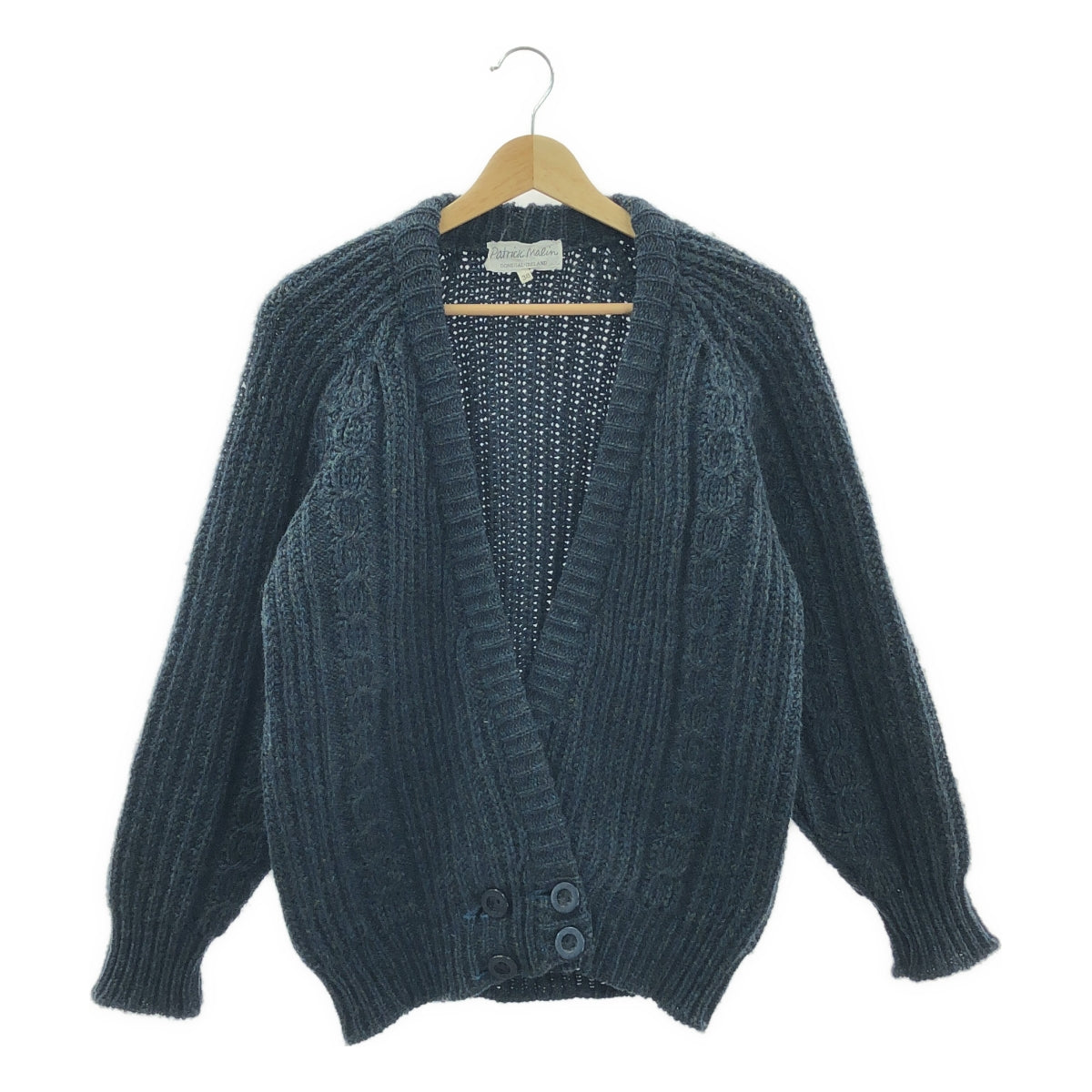 VINTAGE / ヴィンテージ古着 | 推定80-90s PATRICK MALIN / パトリックマリン ダブルボタン ウール カーディガンカーディガン | 38 | ネイビー | レディース