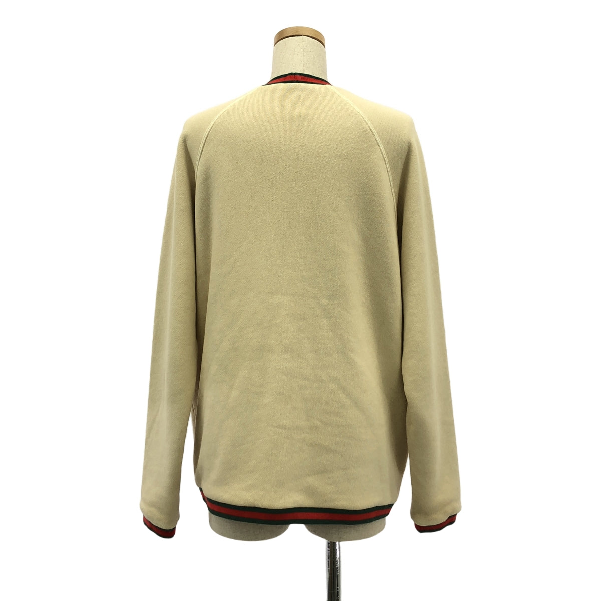 GUCCI / グッチ | シェリーライン リバーシブル カーディガン | XS | ベージュ/レッド/グリーン | レディース