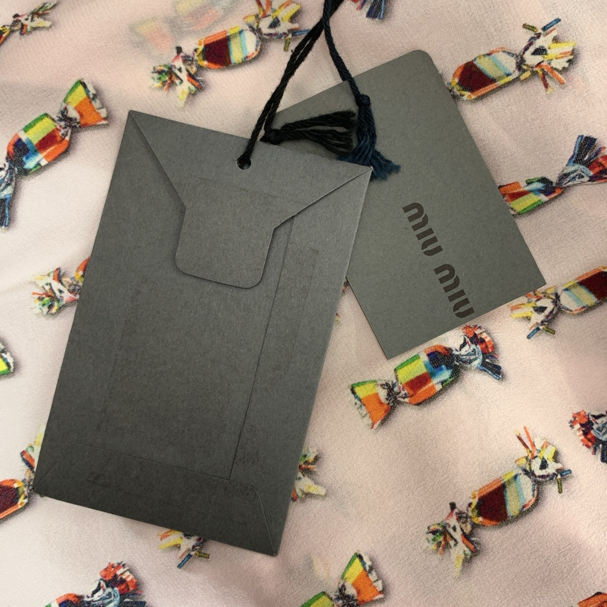 miu miu / 뮤 뮤 | 실크 캔디 프린트 개더 슬리브 셔츠 | 38 | 여성