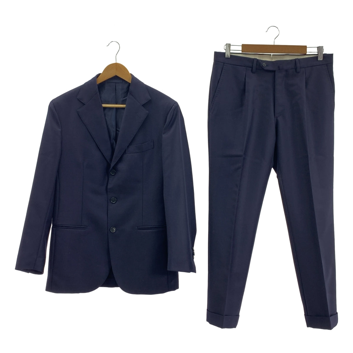 De Petrillo | 男士西裝 | 羊毛與馬海毛混紡大斜紋3B修身西裝外套與西裝褲 | 46碼